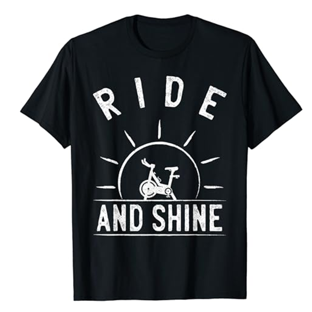 Adult Ride And Shine Funny Fitness Gym Workout Sport Black T-shirt Costume