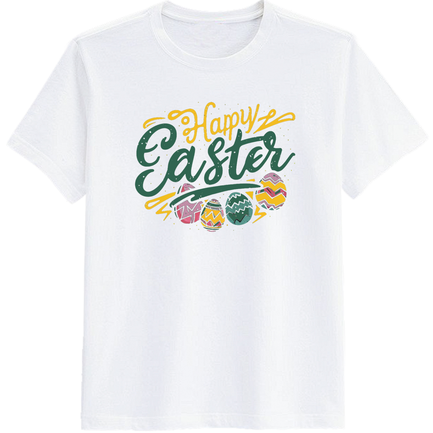 Adult Happy Easter Egg White Short Sleeve T-shirt Outfits Top Costume