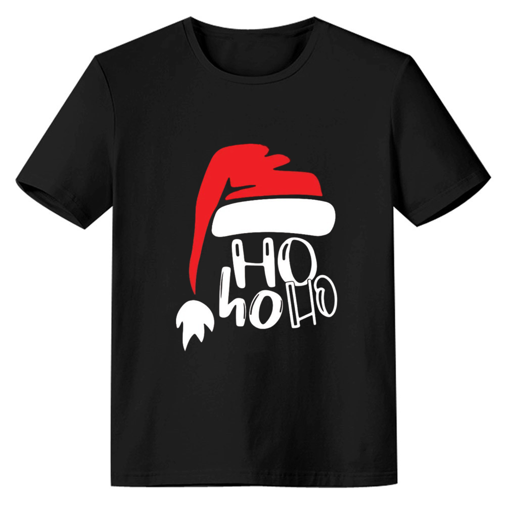 Adult Unisex Xmas Retro Vintage Christmas Hat Festival Black T-shirt