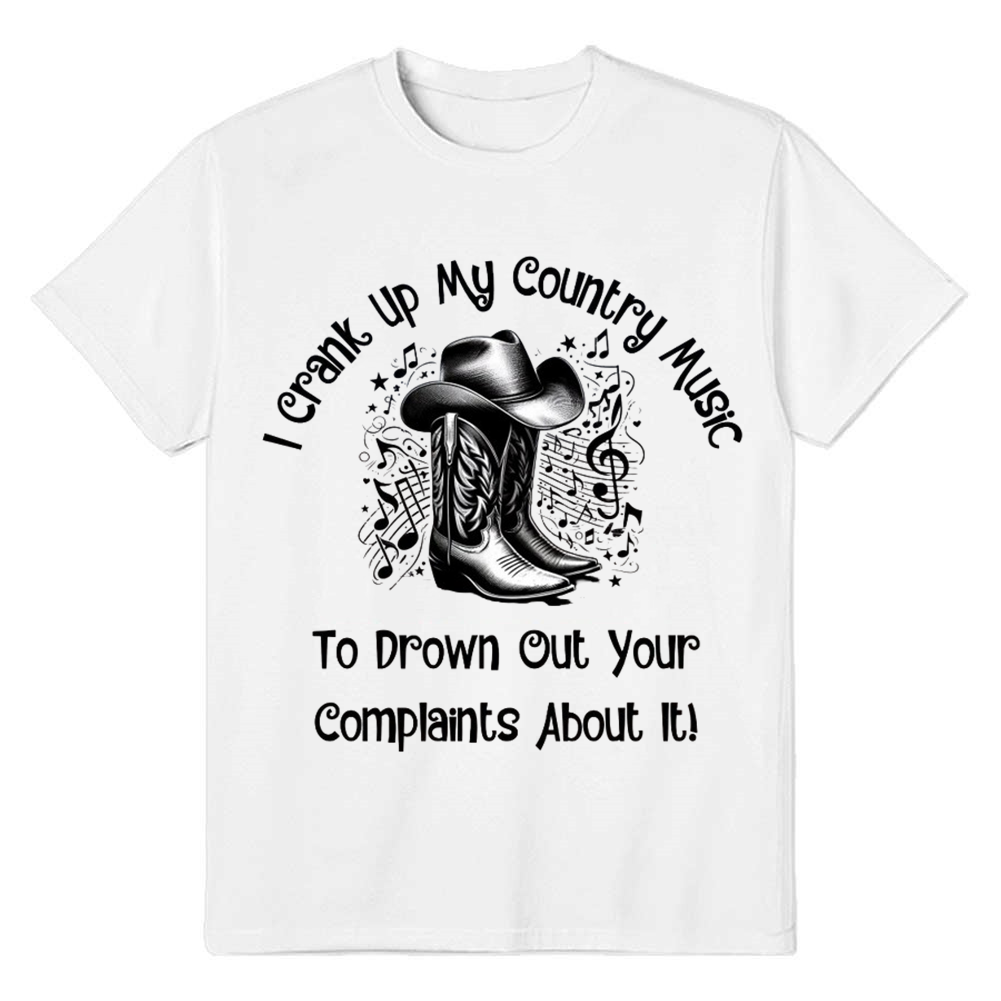 Adult Unisex Country  Music Lover White T-shirt