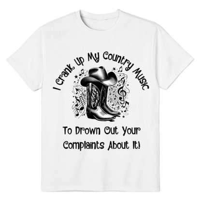 Adult Unisex Country  Music Lover White T-shirt
