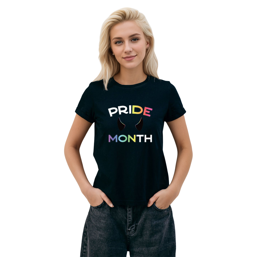 Adult Unisex Happy Pride Month Pride Month Demon Black T-shirt Costume
