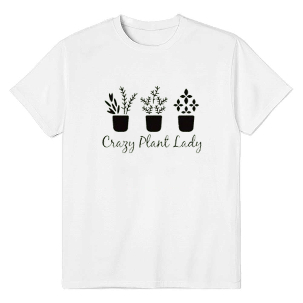 Adult Crazy Plant Lady Nature Lover White T-shirt Costume