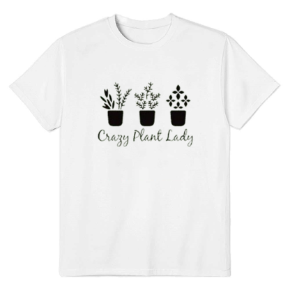 Adult Crazy Plant Lady Nature Lover White T-shirt Costume