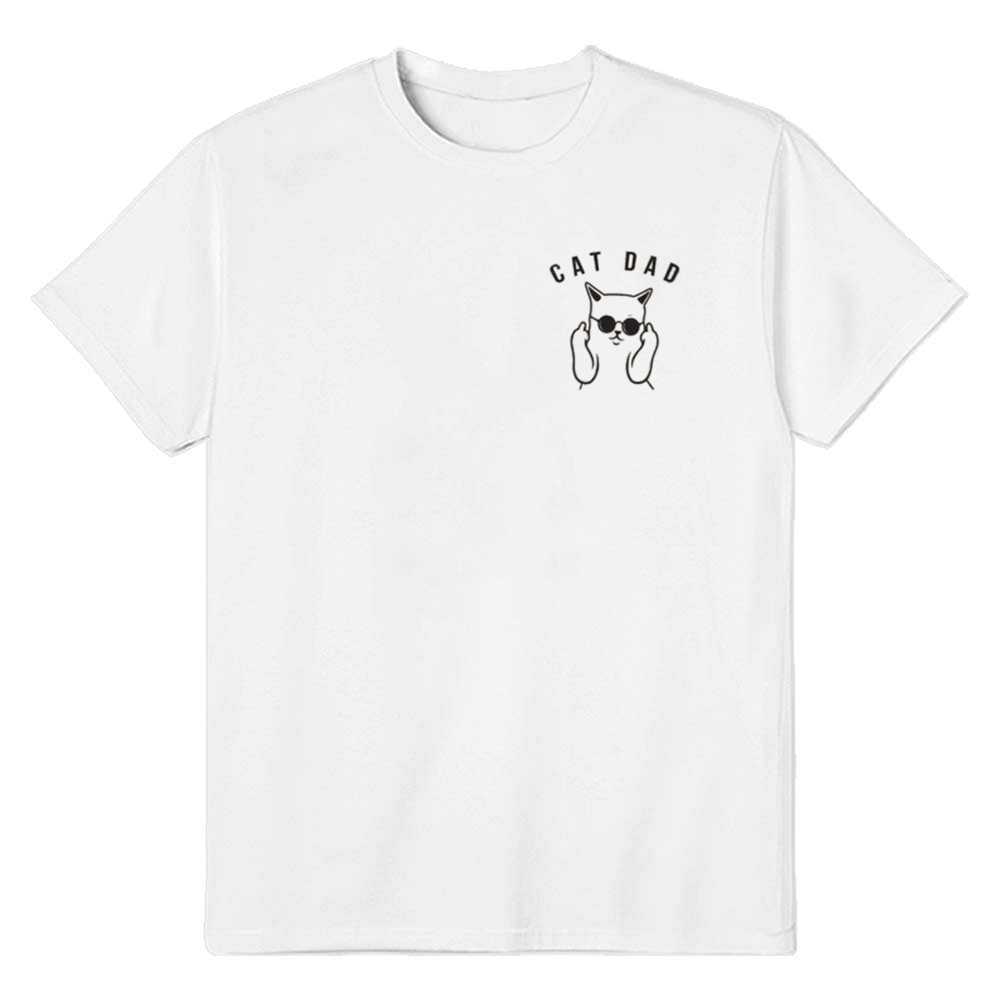Adult Unisex Cat Dad Funny Cat Pet Lover White T-shirt Costume