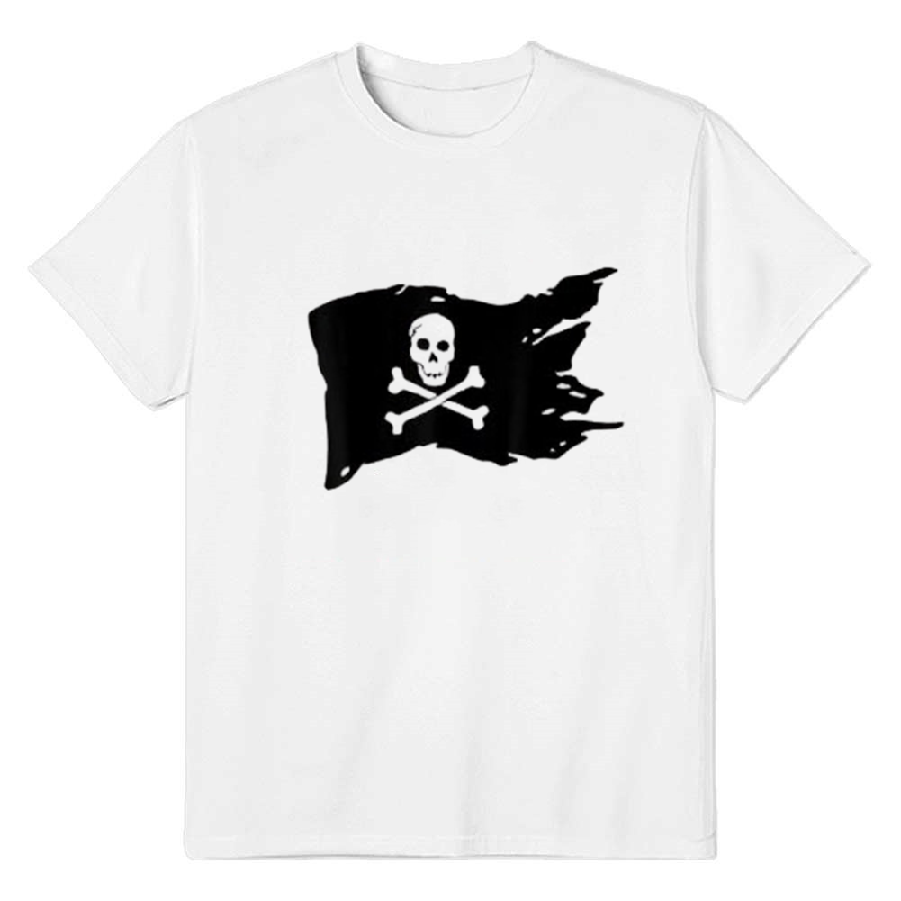 Adult Unisex Pirate Flag White T-shirt Costume