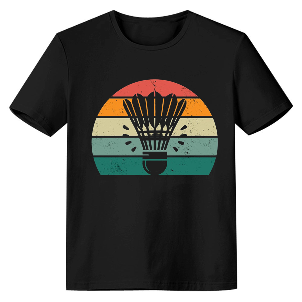 Adult Unisex Badminton Shuttlecock Black Sport T-shirt Costume