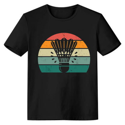Adult Unisex Badminton Shuttlecock Black Sport T-shirt Costume