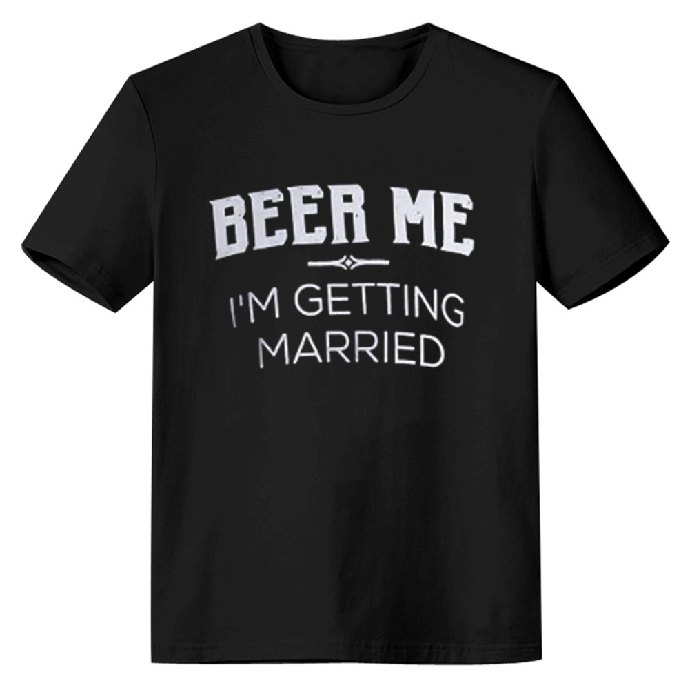 Adult Unisex Beer Me, I'm Getting Married Bachelor Party Black T-shirt Costume