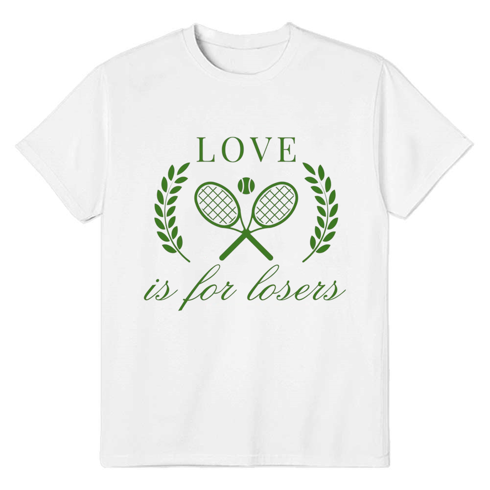 Adult Unisex Love Is For Losers Tennis Sport Lover White T-shirt Costume