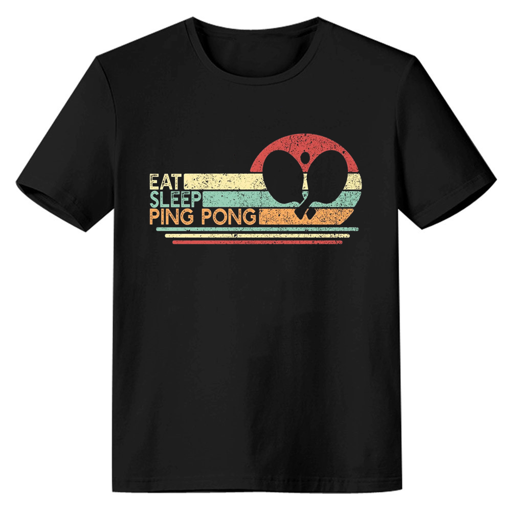 Adult Unisex Eat Sleep Ping Pong Sport Lover Black T-shirt Costume