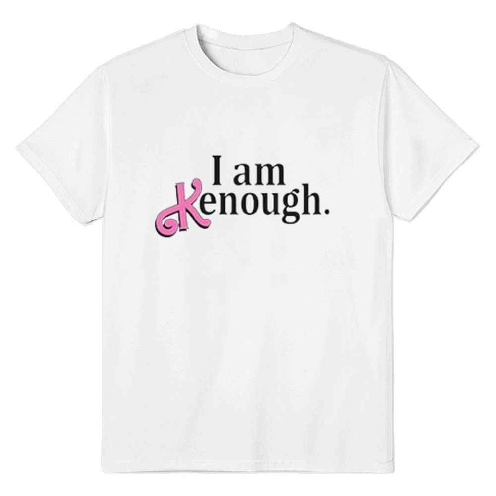 Adult Unisex I Am Kenough Slogan White T-shirt Costume