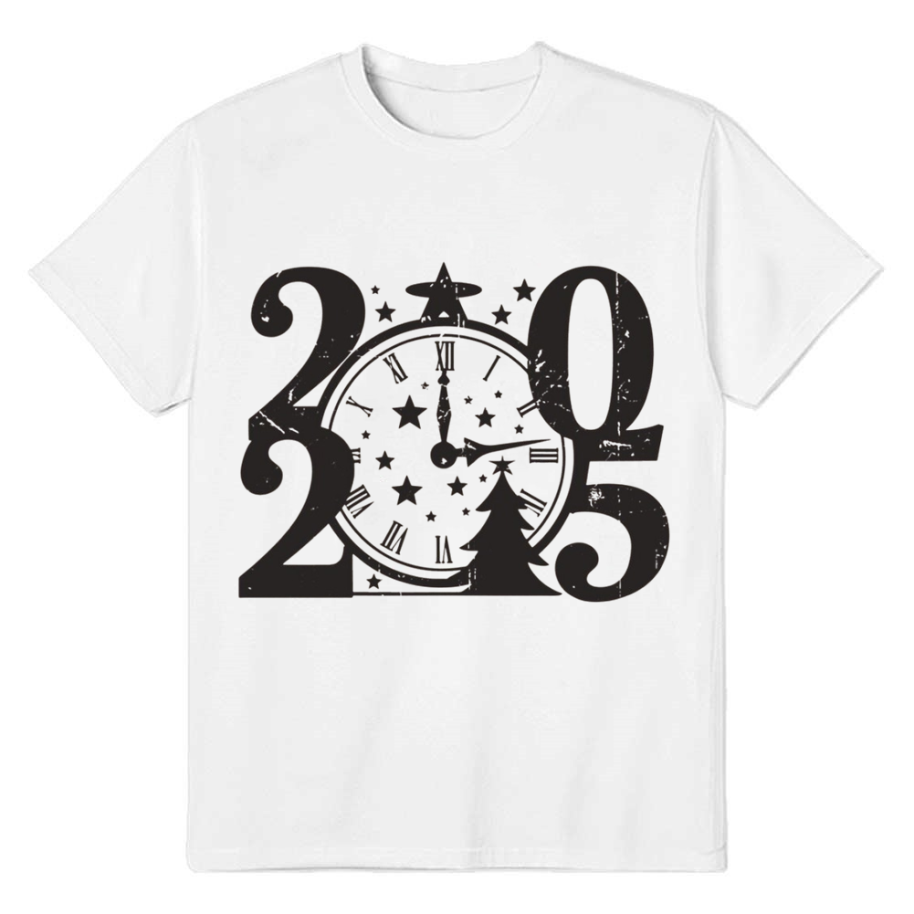 Adult Unisex 2025 Christmas New Year White Festival T-shirt