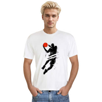 Adult Unisex Slam Dunk Basketball Lover White T-shirt Costume