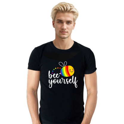Adult Unisex Pride Month Bee Yourself Black T-shirt Costume