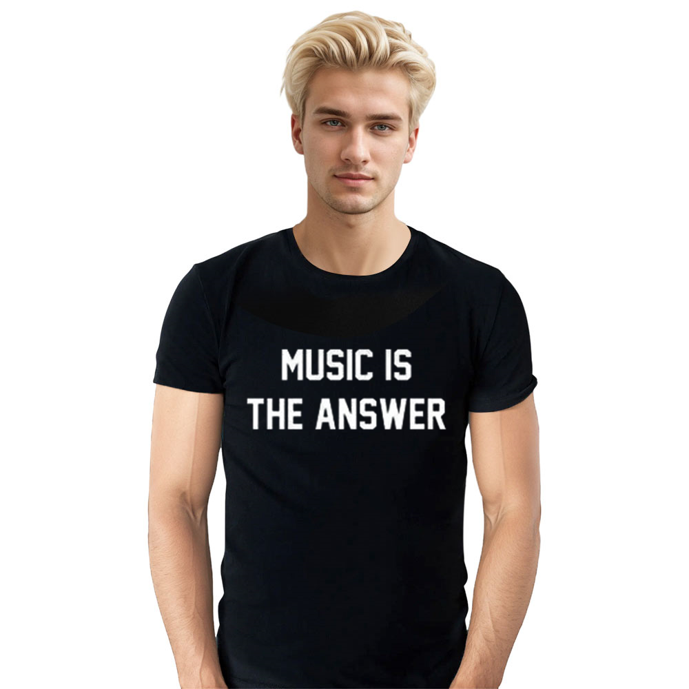 Adult Unisex Music Is The Answer Music Festival Black T-shirt Costume