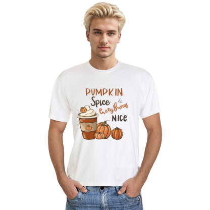 Adult Unisex Halloween Pumpkin Spice And Every Thing Nice White T-shirt Costume