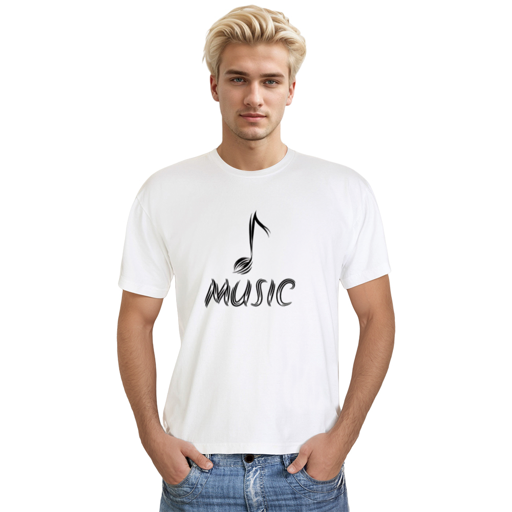 Adult Unisex Letter Music Festival White T-shirt Costume