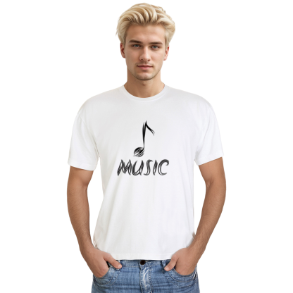 Adult Unisex Letter Music Festival White T-shirt Costume