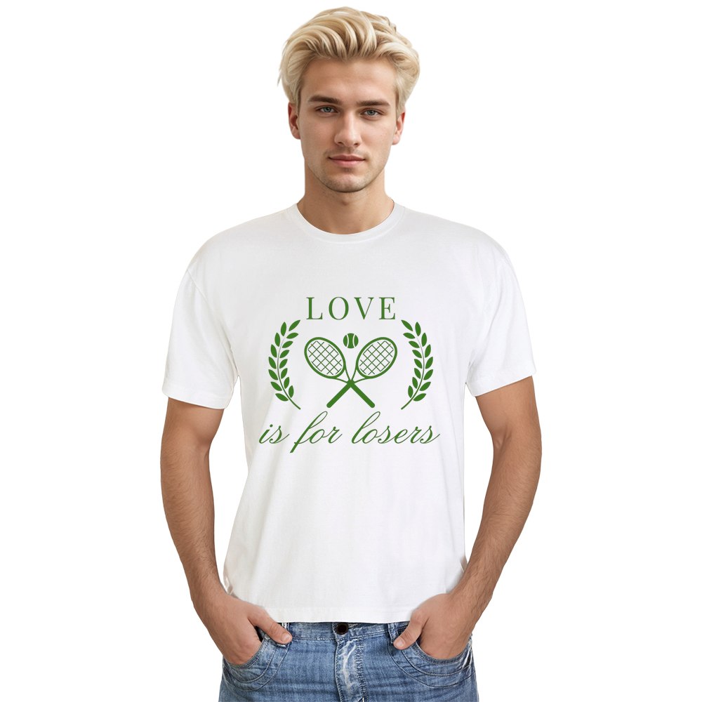 Adult Unisex Love Is For Losers Tennis Sport Lover White T-shirt Costume