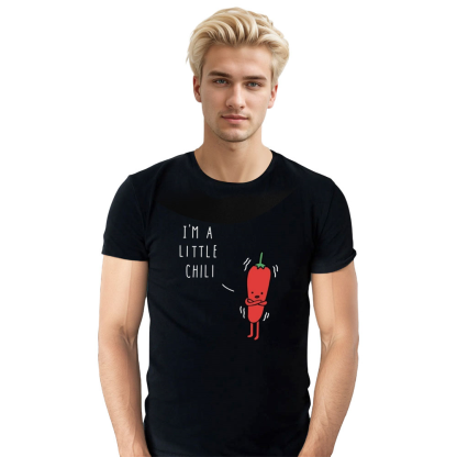 Adult Unisex I'm A Little Chilly Funny Chili Tee Food Lover Black T-shirt