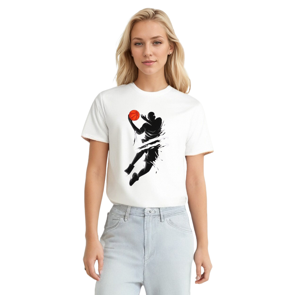 Adult Unisex Slam Dunk Basketball Lover White T-shirt Costume