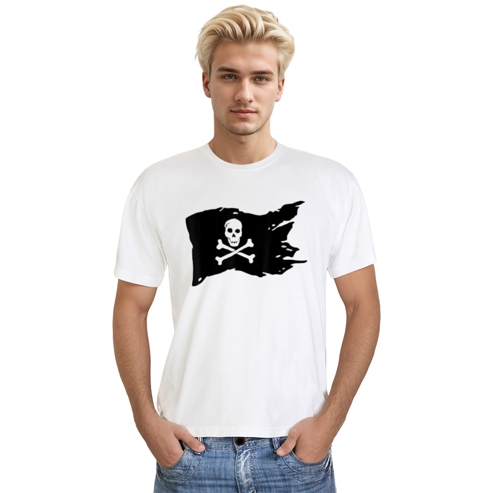 Adult Unisex Pirate Flag White T-shirt Costume