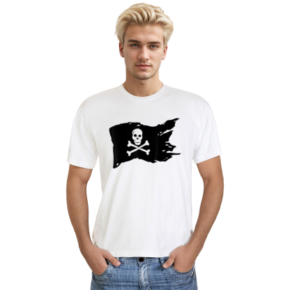 Adult Unisex Pirate Flag White T-shirt Costume