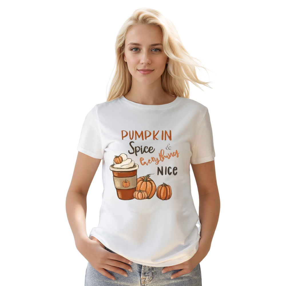 Adult Unisex Halloween Pumpkin Spice And Every Thing Nice White T-shirt Costume