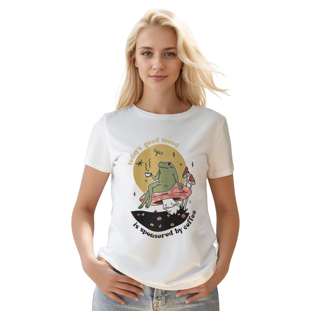 Adult Unisex Frog Love Coffee Animals Lover White T-shirt Costume