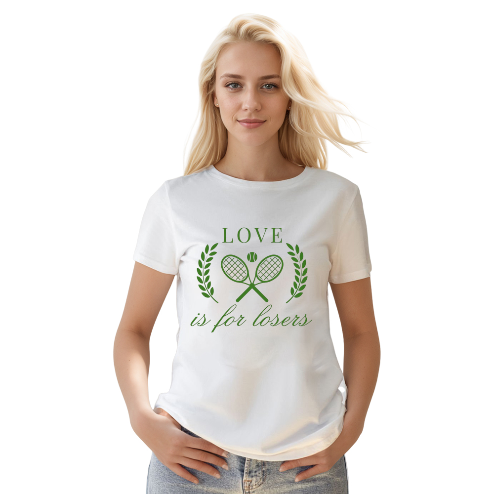 Adult Unisex Love Is For Losers Tennis Sport Lover White T-shirt Costume