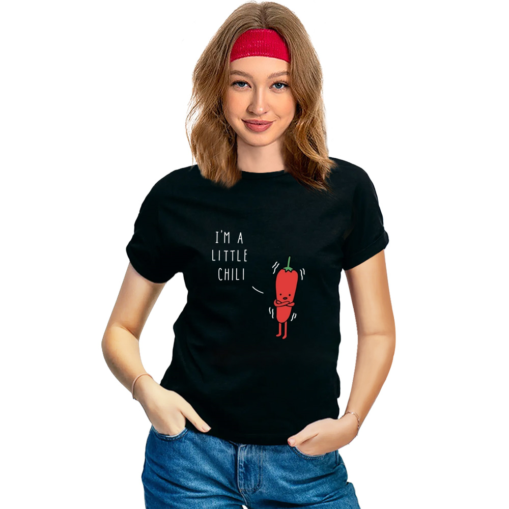 Adult Unisex I'm A Little Chilly Funny Chili Tee Food Lover Black T-shirt