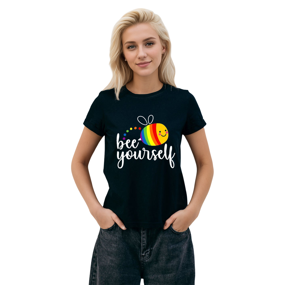 Adult Unisex Pride Month Bee Yourself Black T-shirt Costume