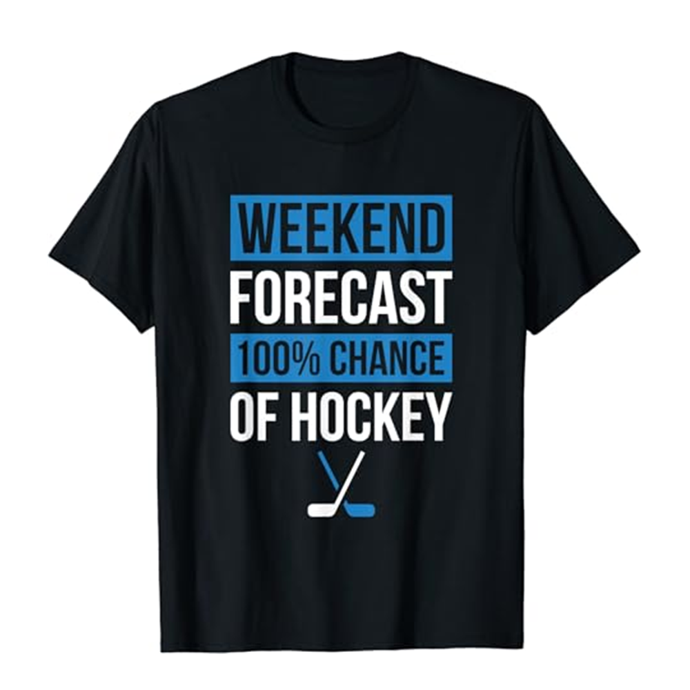 Adult Unisex Weekend Hockey Black Short Sleeve T-shirt Outfits Top Costume