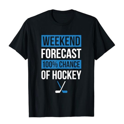 Adult Unisex Weekend Hockey Black Short Sleeve T-shirt Outfits Top Costume