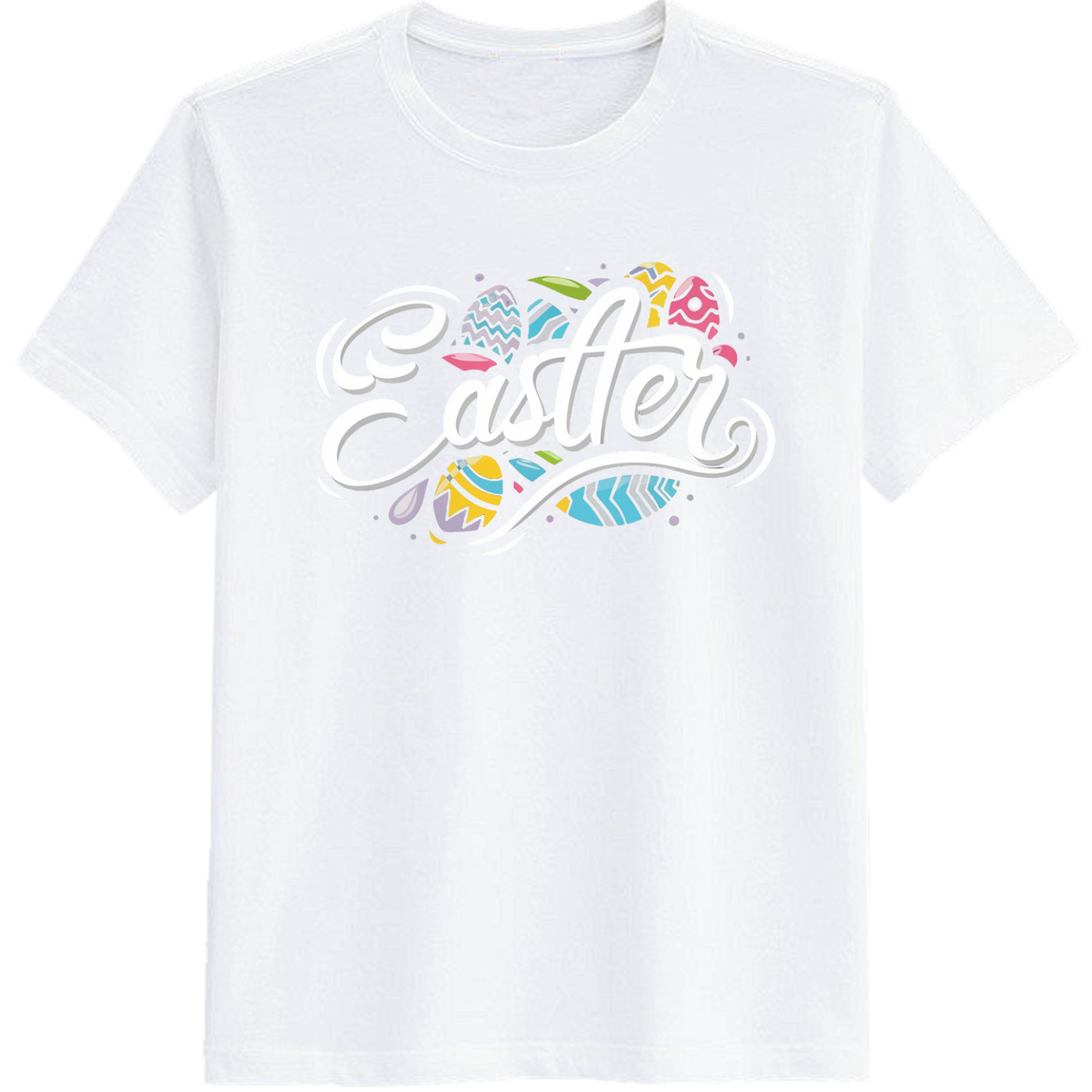 Adult Easter Egg White Short Sleeve T-shirt Outfits Top Costume