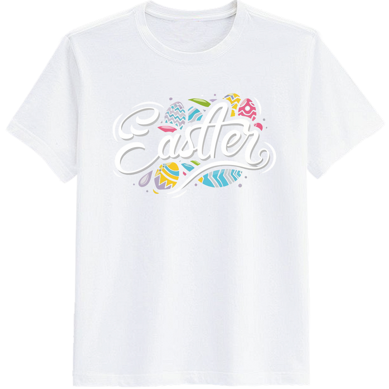 Adult Easter Egg White Short Sleeve T-shirt Outfits Top Costume