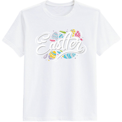 Adult Easter Egg White Short Sleeve T-shirt Outfits Top Costume