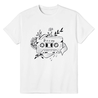 Adult Unisex Music Tap Music Festival White T-shirt Costume