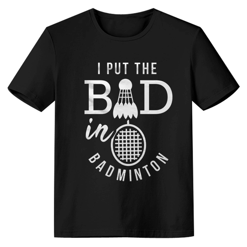 Adult Unisex Badminton Coach Black Sport T-shirt Costume