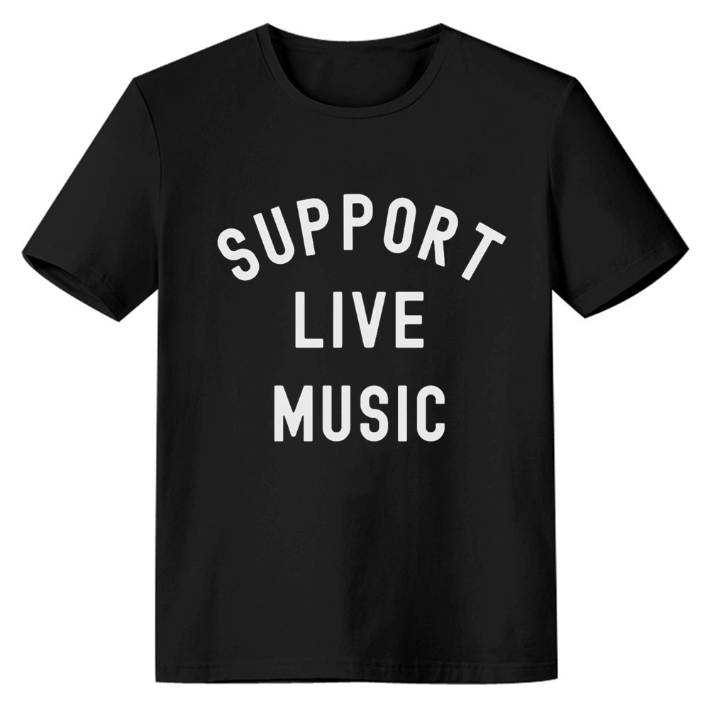 Adult Unisex Support Live Music Music Festival Black T-shirt Costume
