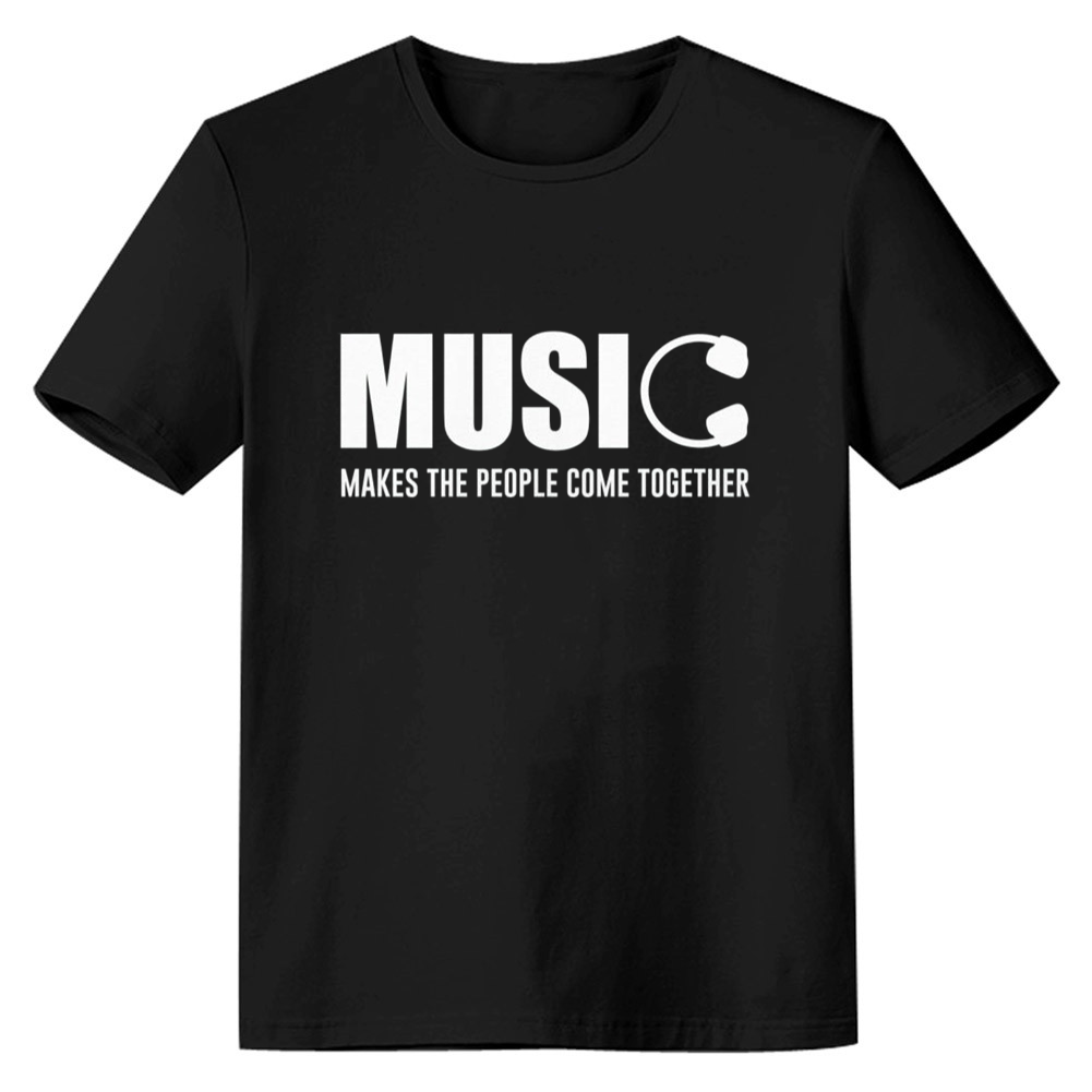 Adult Unisex Music Makes The People Come Together Black T-shirt Costume
