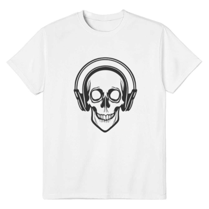 Adult Unisex Skull Music Festival White T-shirt Costume
