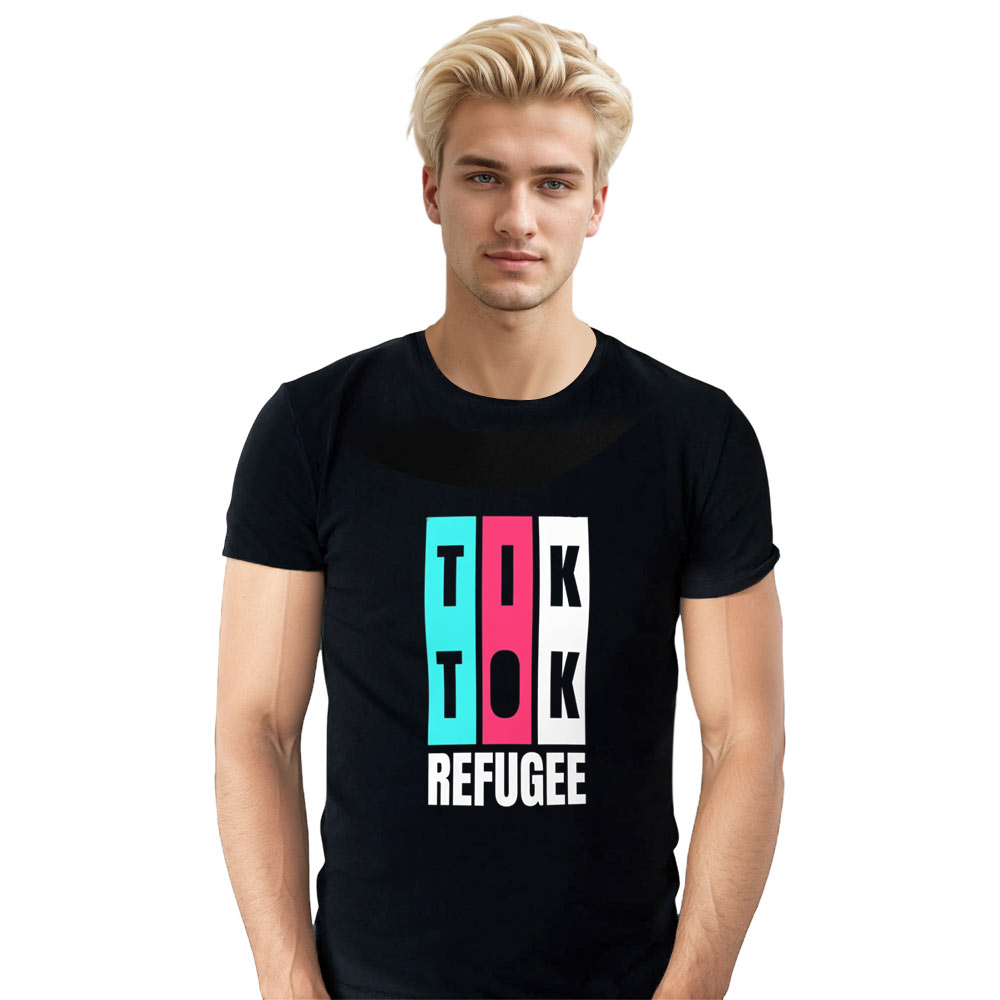 TikTok Refugee Soft Black T-shirt