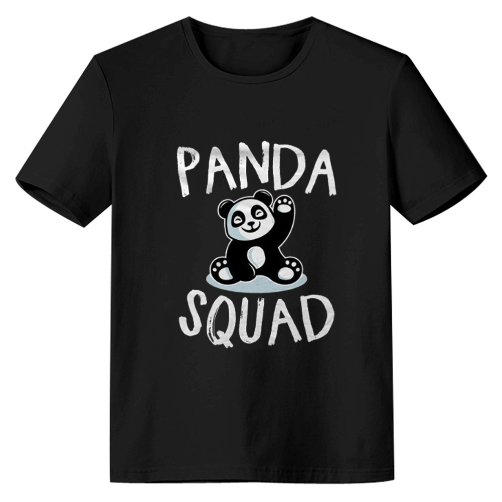 Adult Unisex Panda Squad Wild Animals Panda Lover Black T-shirt Costume