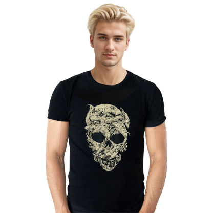 Adult Unisex Horror Pirates Shark Skull Halloween Black T-shirt Costume