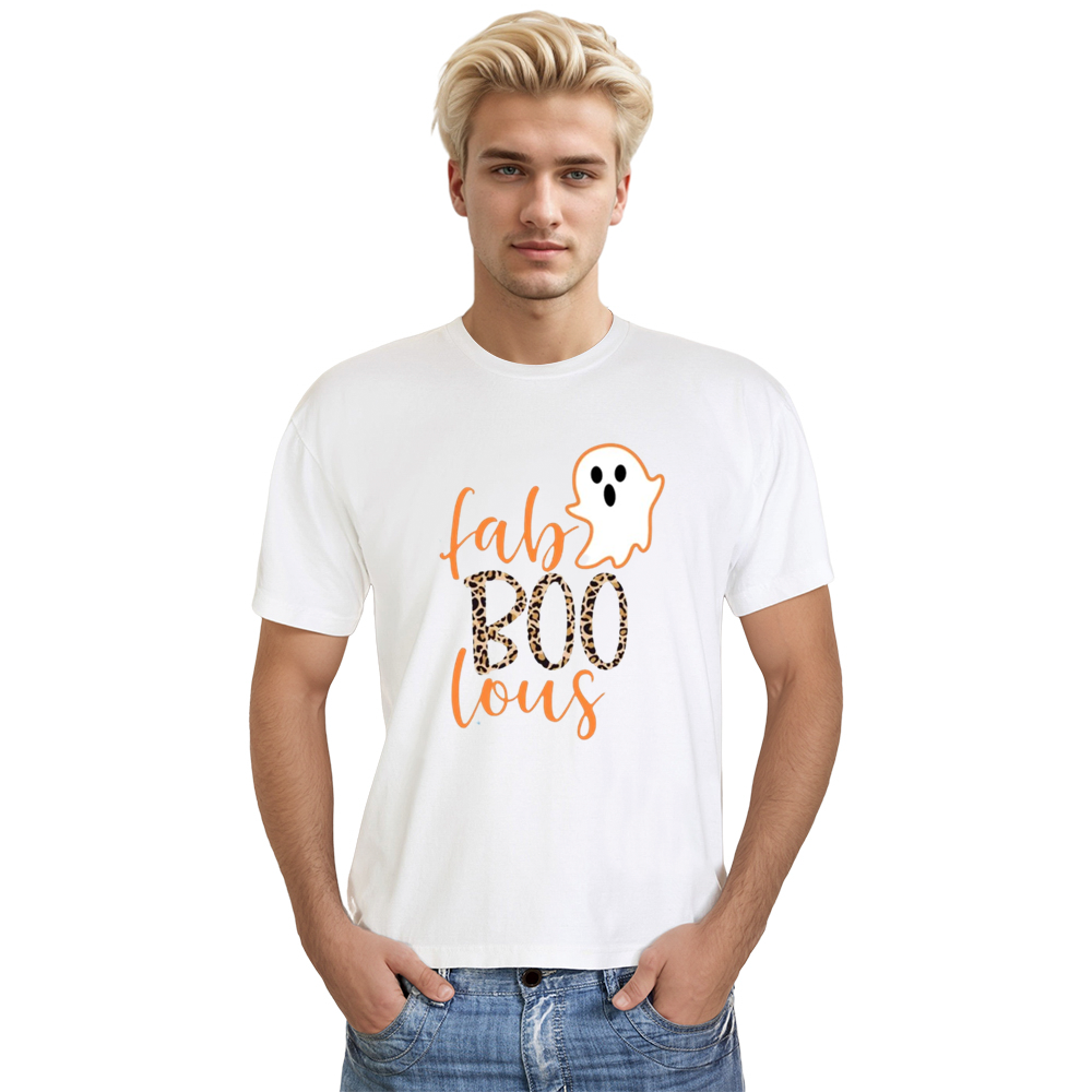 Adult Unisex Cute Boo Ghost Halloween White T-shirt Costume