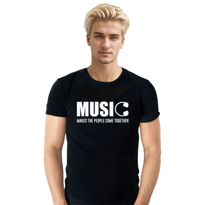 Adult Unisex Music Makes The People Come Together Black T-shirt Costume
