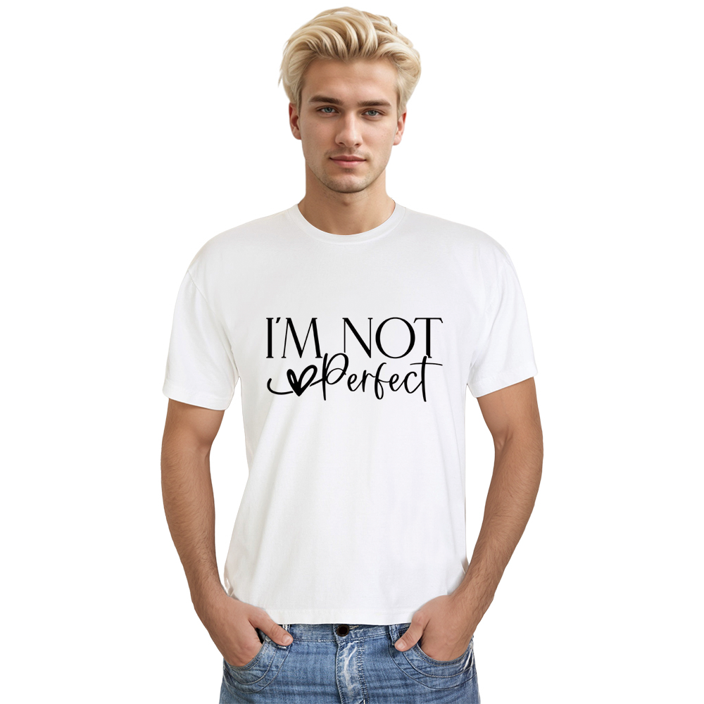 Adult Unisex I'm Not Perfect Mood Emotion White T-shirt Costume
