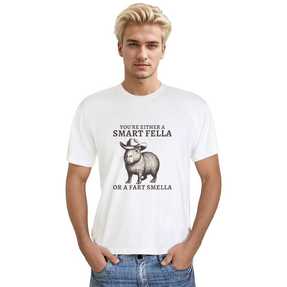 Adult Unisex Retro Capybara 90s Animals Lover White T-shirt